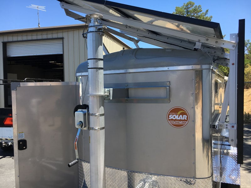 Optional crank-up mast, provides a platform for lighting, security and/or radio antennas