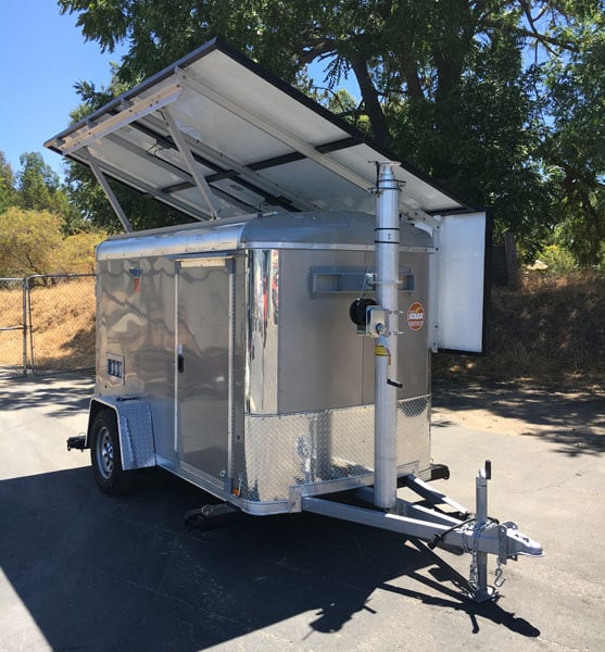 Optional crank up tower for lights, security equipment and/or radio attennas