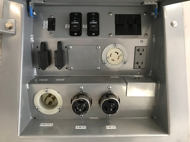 Electrical interface panel, shown w/ optional push-button deployment